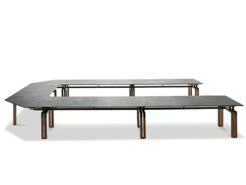PASO DOBLE - Modular tanned leather covered meeting table by i 4 Mariani - view 2
